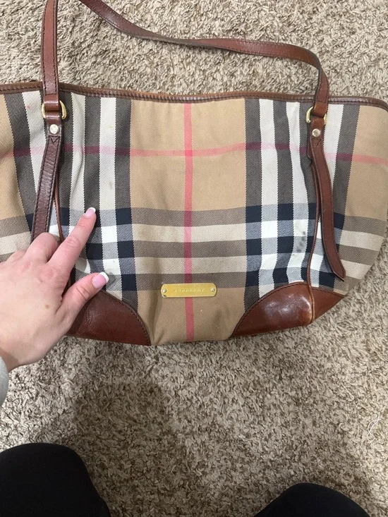Burberry Check Shoulder Bag - Tan, Brown & Black - Picture 2 of 10